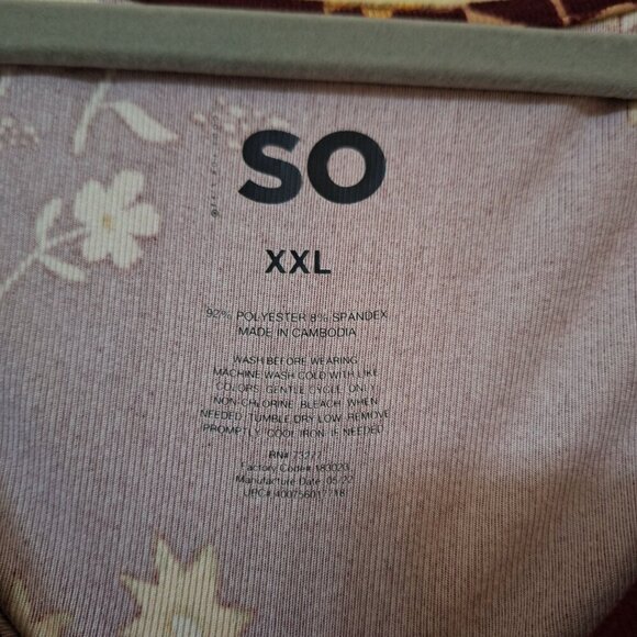 Womens SO Wine Floral Dress XXL Stretchy & Comfy Fairy - Picture 10 of 10